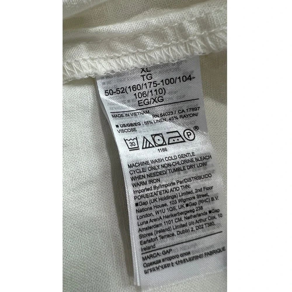 Gap Shorts Women XL White Linen Blend Elastic Waist Pull On Summer‎ New C13